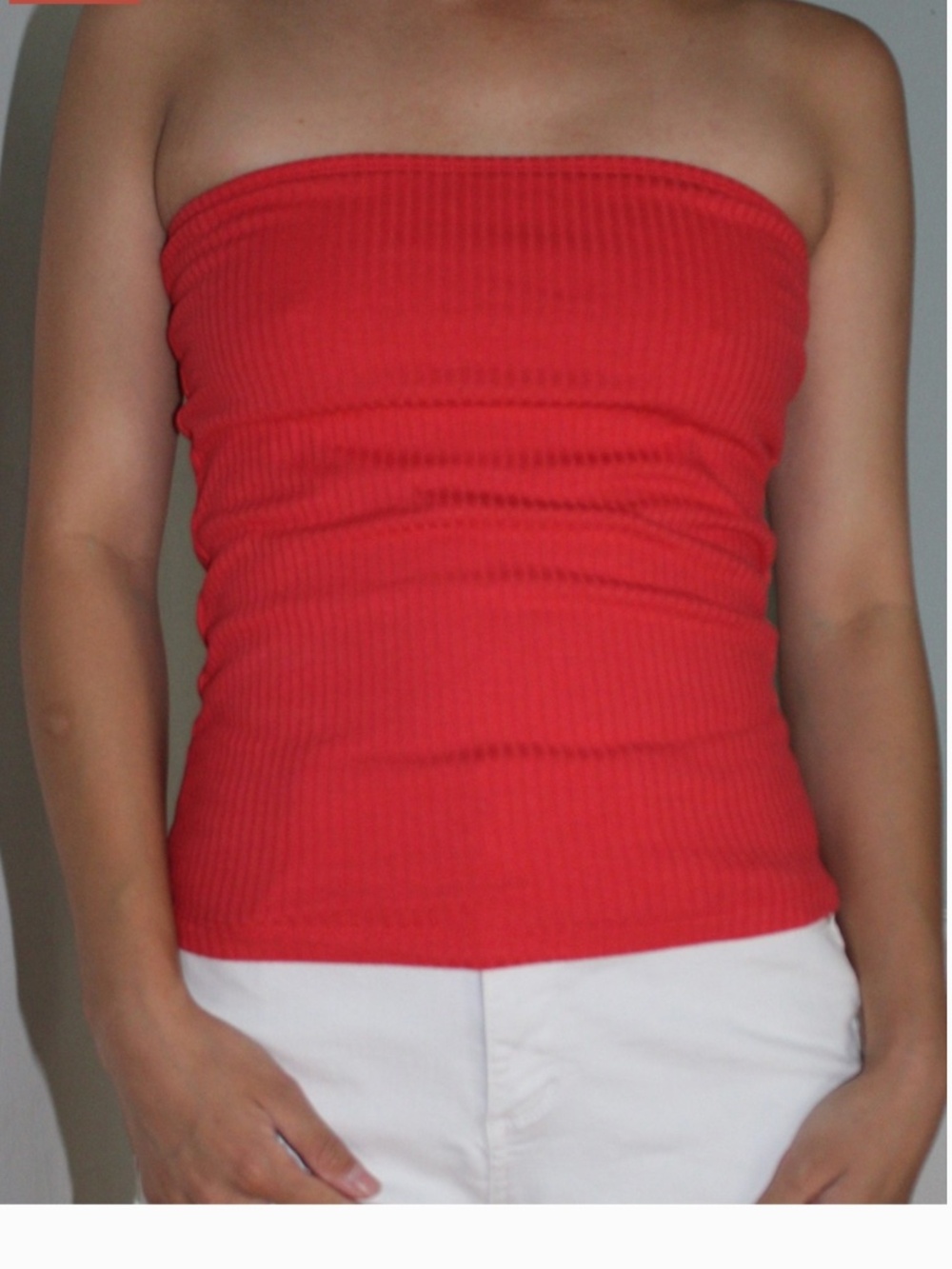 Old Navy Red Fitted Ribbed Tube Top Small